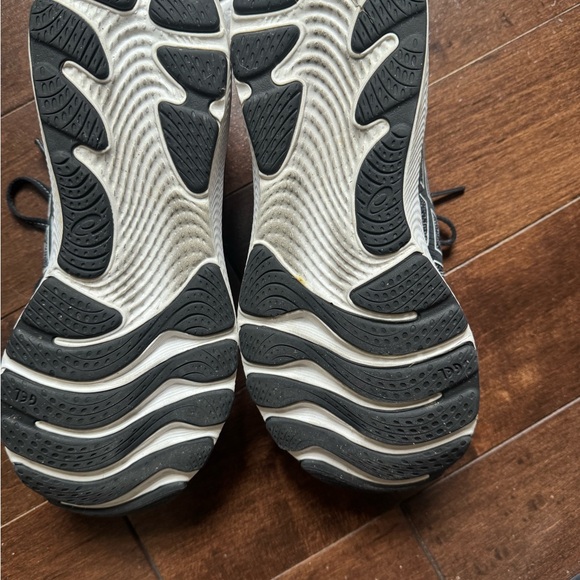 Asics Black and White Athletic Shoes with Knit Mesh Upper - Picture 2 of 8